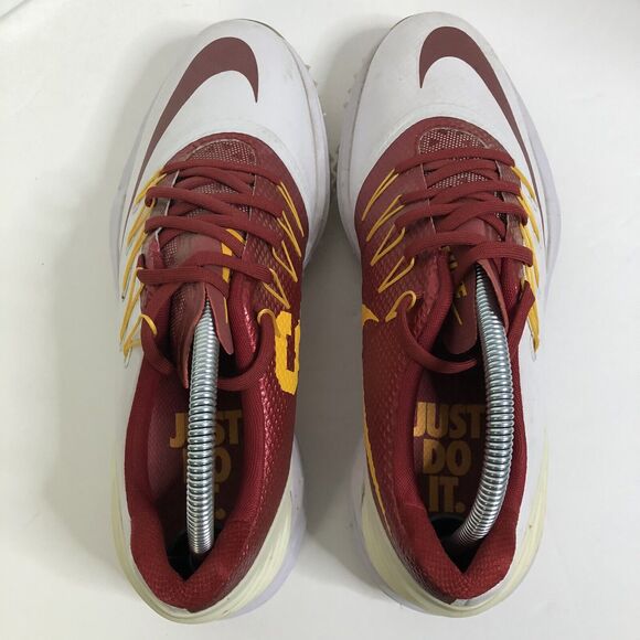 NIKE USC LUNAR SZ: M7 / W9.5 CONTROL 4 GOLF CLEATS 838116-108 Crimson Gold - Picture 4 of 15